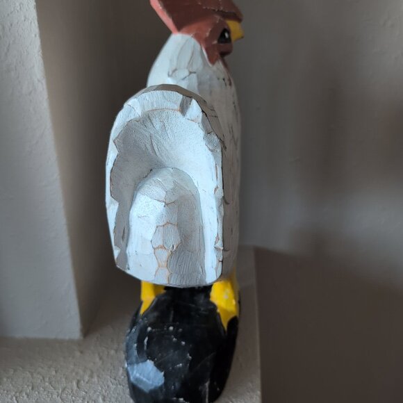 Vintage Wooden Rooster, Carved, Hand-Painted Farmhouse/Country Decor Style - Picture 3 of 5